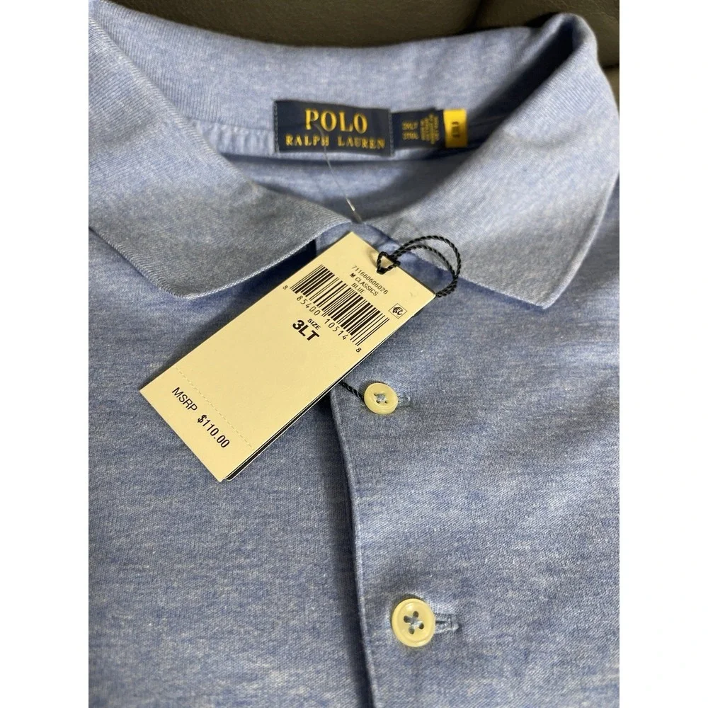 Ralph Lauren Polo Men's Big & Tall Size 3XLT Soft Cotton Shirt Blue New $110
